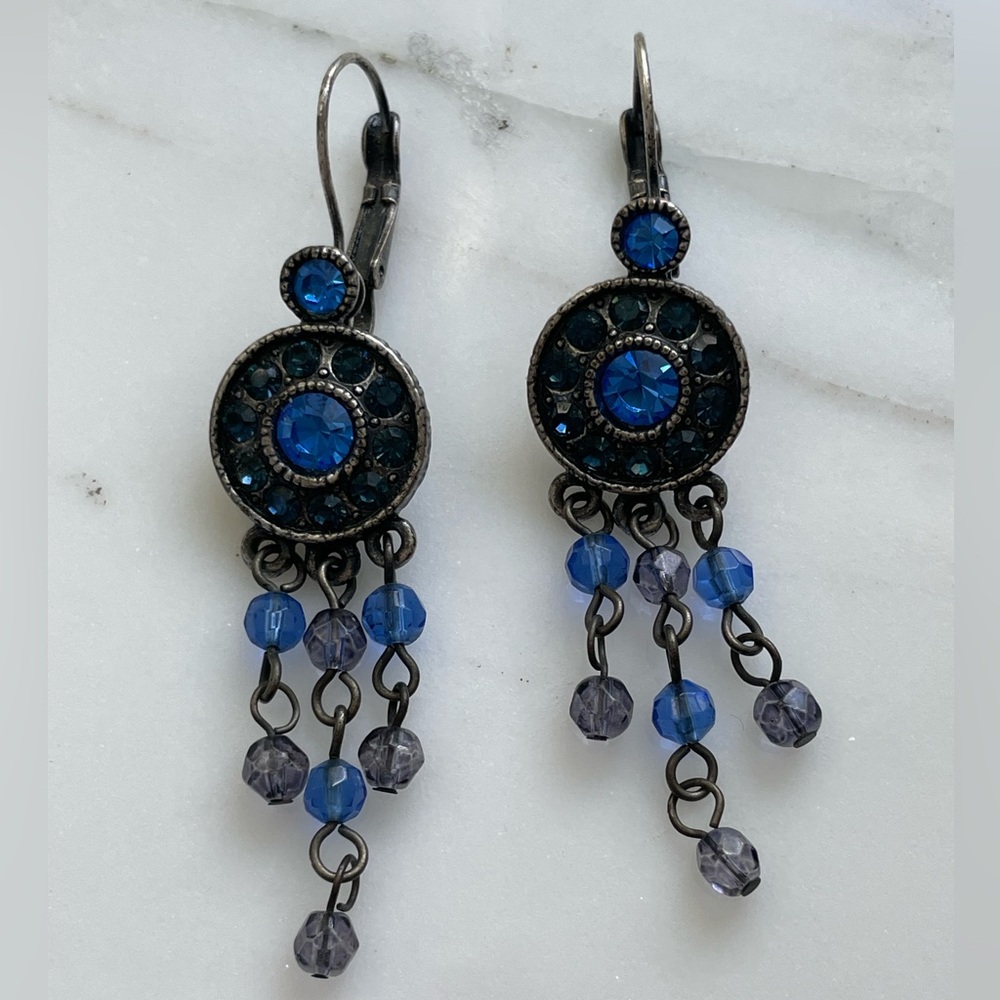 Blue Crystal Dangle Earrings - Brand